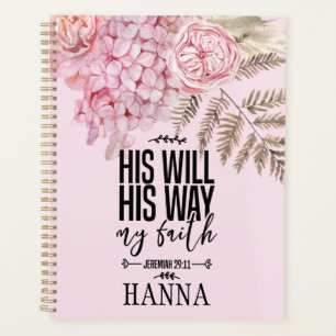Bible Verset Floral Rose Pampas Planner