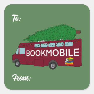 Bibliobus avec étiquette de Noël Arbre de Noël