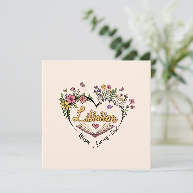 Bibliothécaire compatissante - Floral Heart Design (Debout devant)