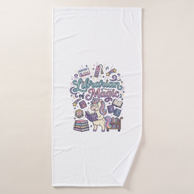 Bibliothécaire Licorne de Vêtements Imprimés Magiq (Serviette de bain)