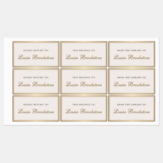 Bibliothèque Classy Gold De Retour En Étiquette (Feuille)