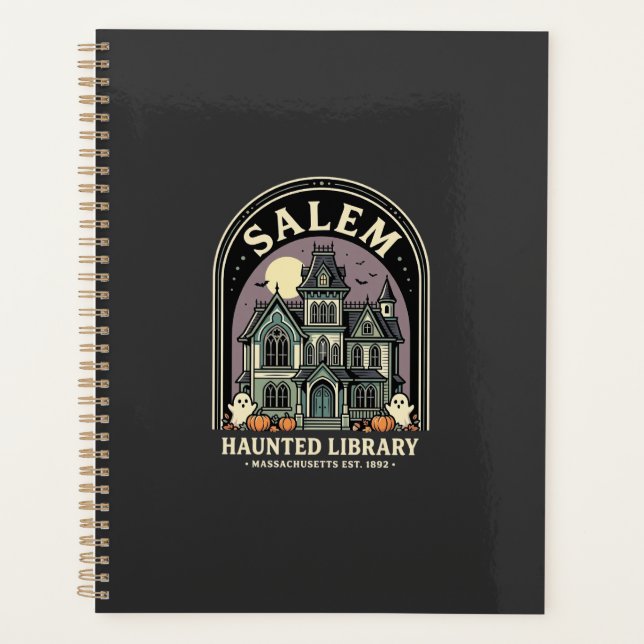 Bibliothèque ensorcelée de Salem Halloween Design_ (Devant)