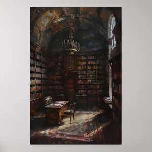 Bibliothèque victorienne vintage décoration murale