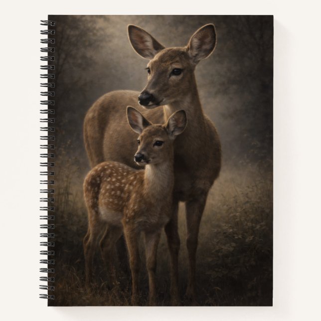 Biche et faon | Art de la faune de cerf | Cahier (Devant)