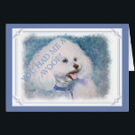 BICHON BLANC FRISE<br><div class="desc">Juste le chiot Bichon Frise le plus doux - si moelleux et blanc pur avec une couleur bleu-violet sur un arrière - plan bleu. La langue à culotte rose la plus fine. Pour toutes les occasions, faites votre propre déclaration et soyez unique et rappelez-vous pour votre attention. Originalement peint par...</div>