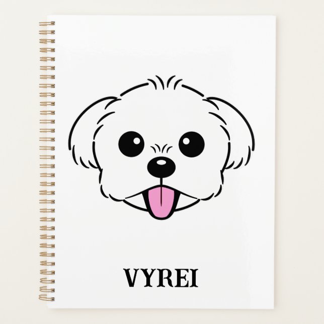 Bichon blanc mignon Frise Chien Stick Sortie (Devant)