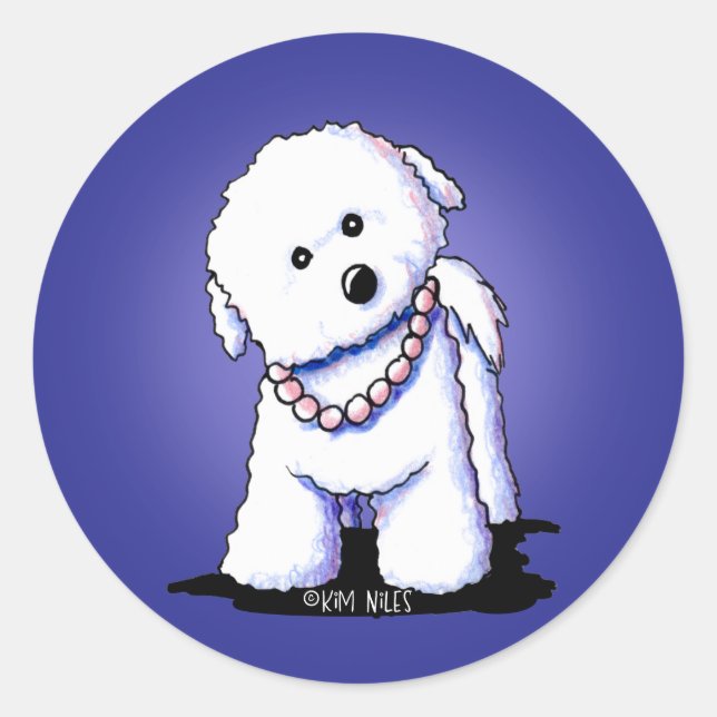 Bichon Dans Des Stickers Perles (Devant)
