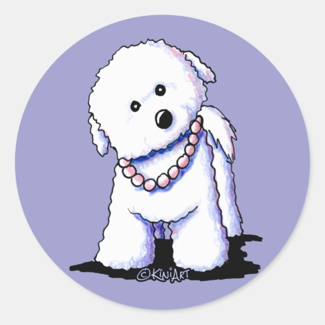 Bichon Dans Des Stickers Perles (Devant)