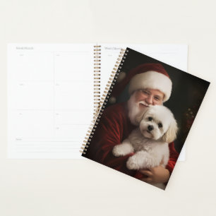 Bichon frisé avec le Père Noël Noël festif