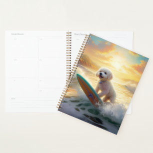 Bichon Frise Beach Plage Surf Peinture