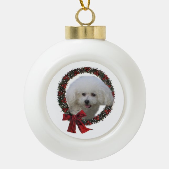 Bichon Frise Cadeaux de Noël Ornement (Devant)