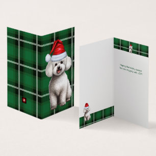 Bichon Frise Chien de vacances Vert Plaid Noël