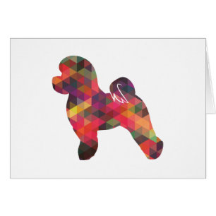 Bichon Frise Chien Silhouette Geo Motif Multi Card