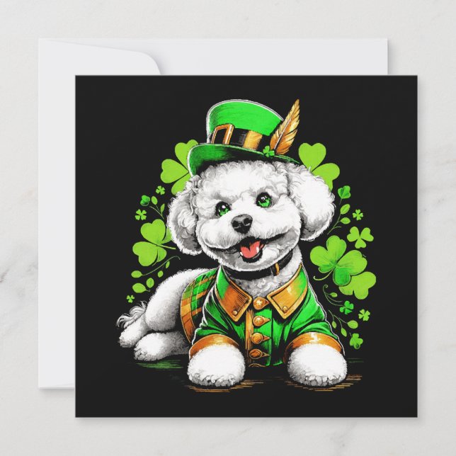 Bichon Frise Chien St Patrick's Day (Devant)