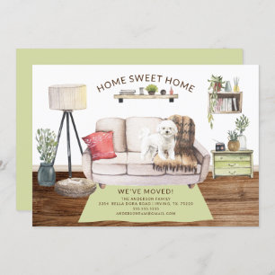 Bichon Frise Dog Moving Faire-part