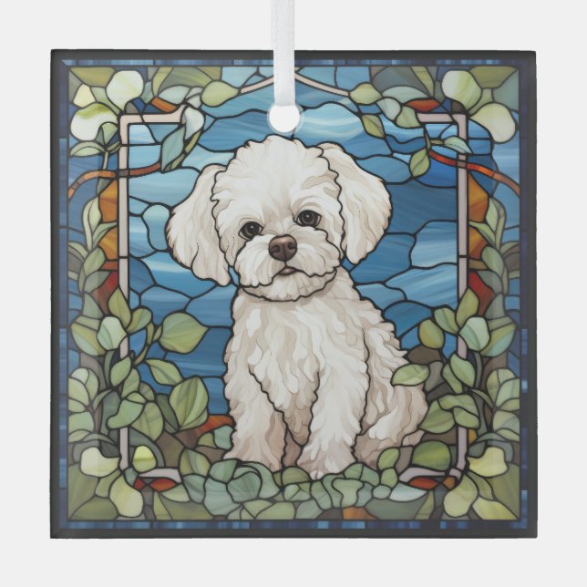 Bichon Frise Dog Ornement de Noël (Recto)