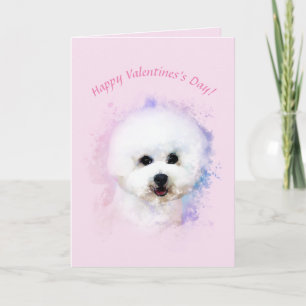 Bichon Frise Illustré Carte Saint Valentin