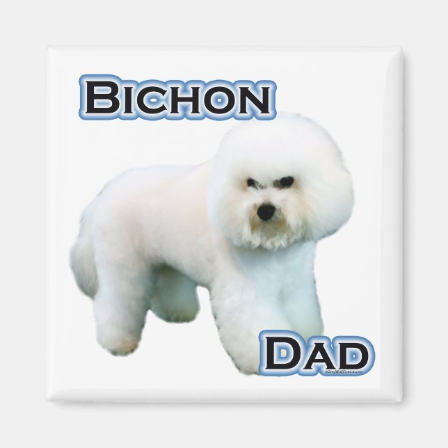 Bichon Frise Papa 4 - Aimant (Devant)