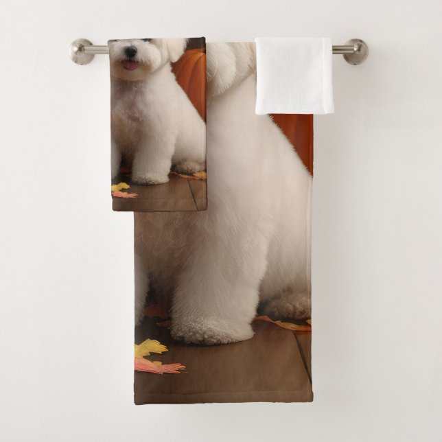 Bichon Frise Puppy Automne Citrouille délice (En situation)