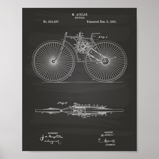 Bicycle 1893 Brevet Art Tableau de bord (Devant)