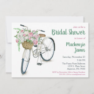 Bicycle Floral Douche nuptiale Invitation
