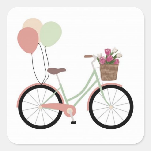 *BICYCLE WITH BALLOONS* STICKER (Devant)