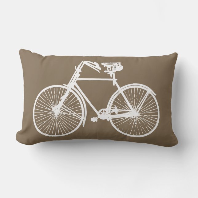 bicyclette blanche oreiller poule taureau brun (Recto)