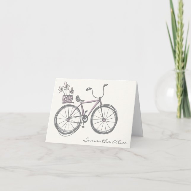 Bicyclette lunaire Illustration Lavender Grey Nom (Devant)