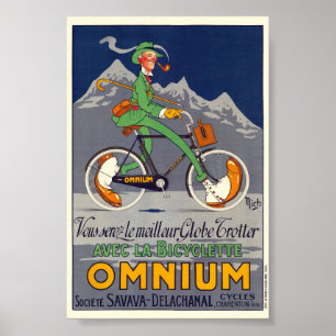 Bicyclette Omnium Poster vintage 1924