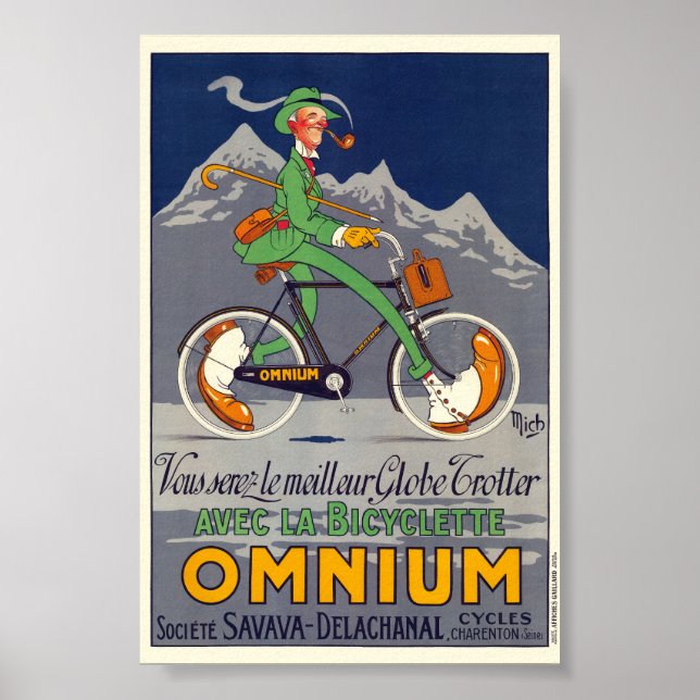 Bicyclette Omnium Poster vintage 1924 (Devant)
