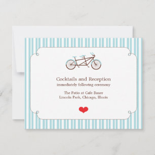 Bicyclette Retro Tandem Bleu & Blanc Mariage rayé