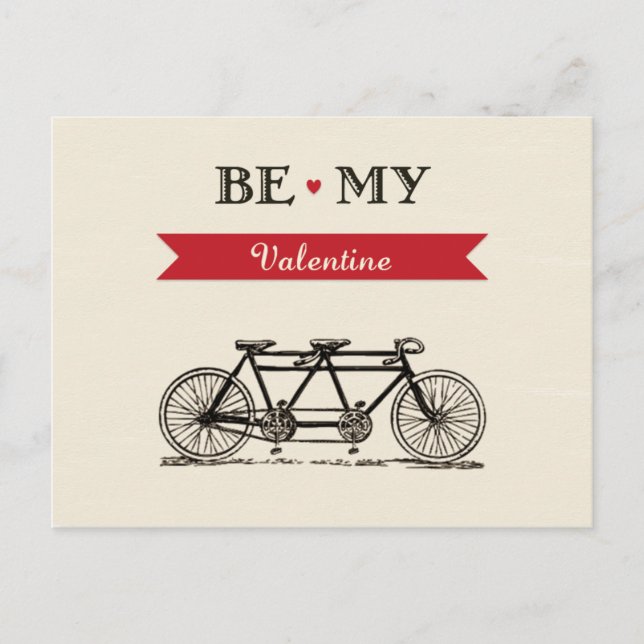 Bicyclette tandem - soyez ma carte de Valentine (Devant)