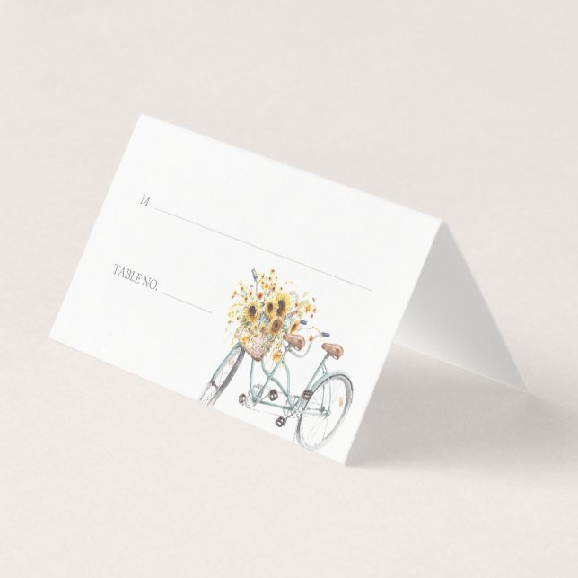 Bicyclette Tournesol Rustique Mariage photo (Front)