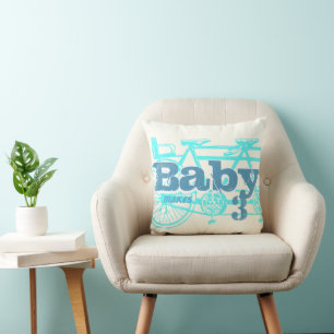 Bicyclette vintage Baby Seat Aqua Baby Boy Coussin