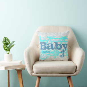 Bicyclette vintage Baby Seat Aqua Baby Boy Coussin
