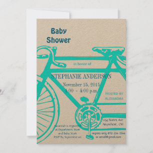 Bicyclette vintage bébé garçon douche Invitations