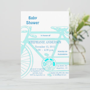 Bicyclette vintage bébé garçon douche Invitations
