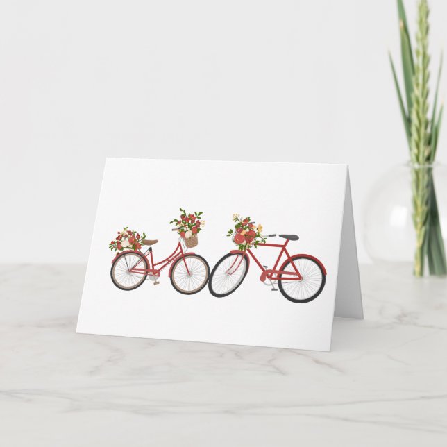 Bicyclettes rouges, Carte Jour Anniversaire (Devant)
