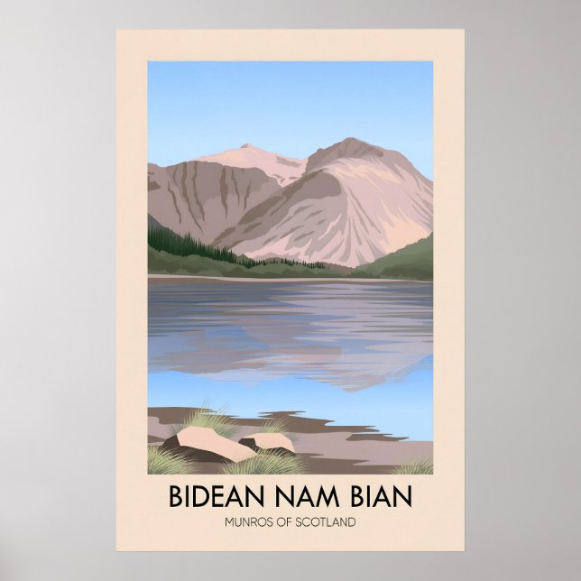Bidean Nam Bian Munros d'Écosse Affiche de voyage (Devant)
