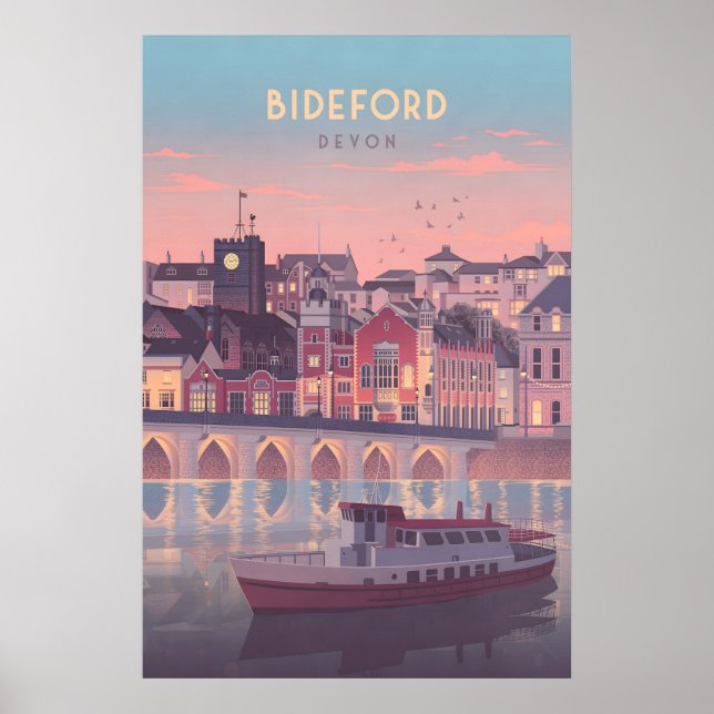 Bideford Devon Seaside Travel Poster (Devant)
