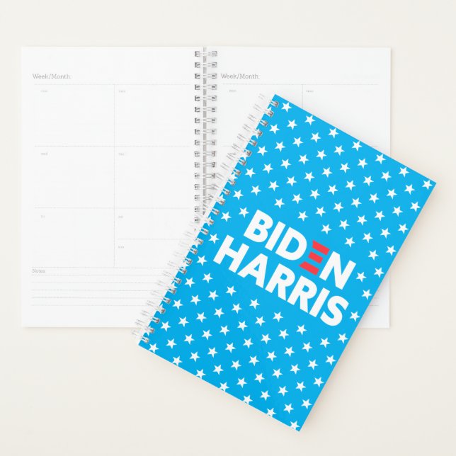 Biden / Harris White Stars Motif Blue (Devant avec enveloppe)