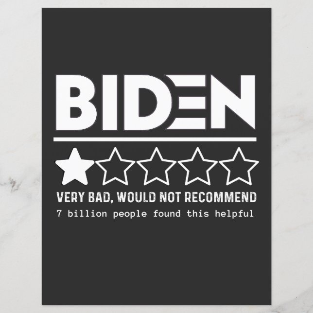 Biden Très Mauvais Ne Recommanderait Pas T-Shirt (Devant)