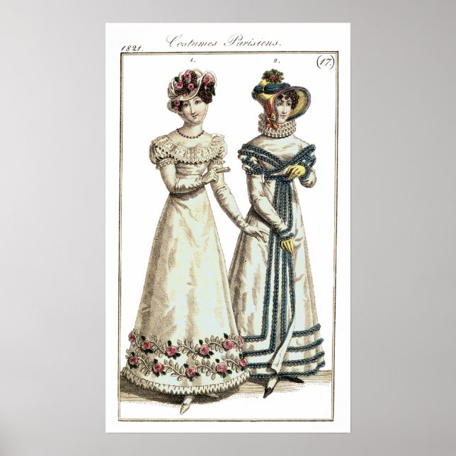 Biedermeier Mode Imprimer 1821 Poster (Devant)