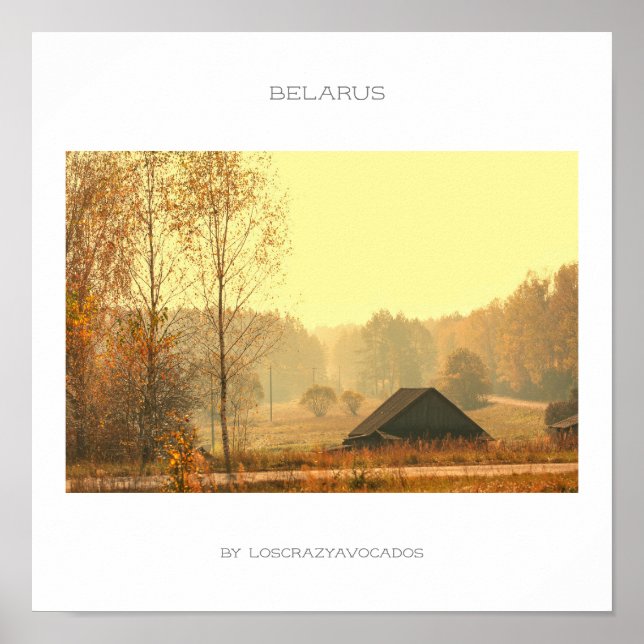 Biélorussie Architecture Paysage Rural Poster (Devant)