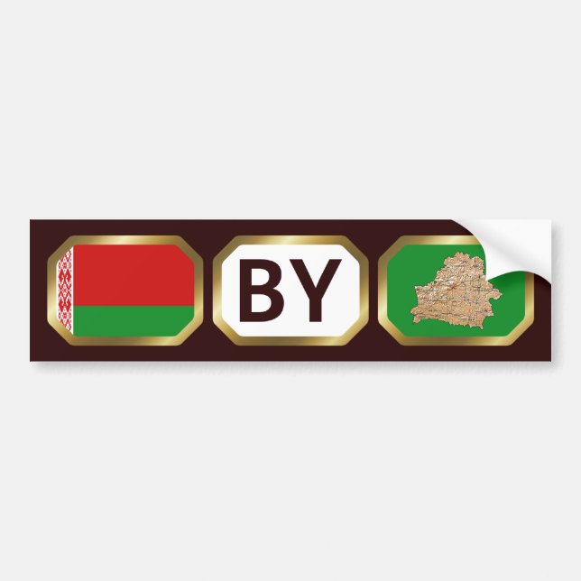 Biélorussie Carte Code Sticker pare-chocs (Devant)
