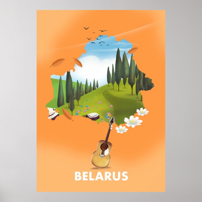 Biélorussie Carte poster de voyage. (Devant)