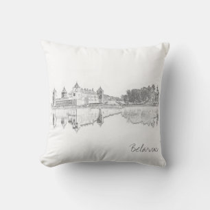 Biélorussie Château Mir Cityscape Voyage Coussin