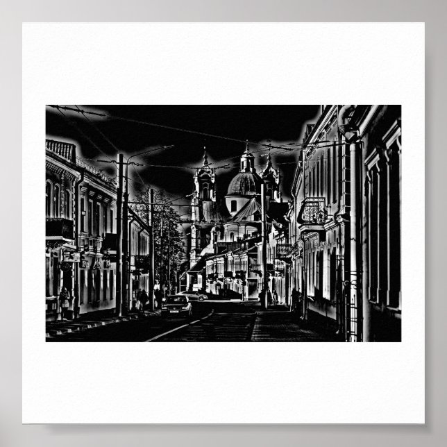 Biélorussie Hrodna Grodno affiche d'architecture s (Devant)