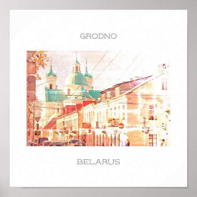 Biélorussie Hrodna Grodno Poster d'architecture (Devant)