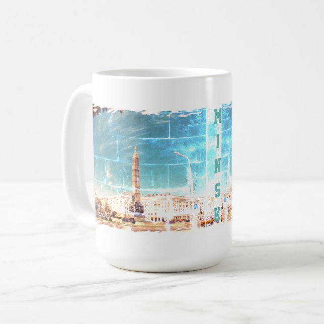 Biélorussie Minsk Architecture Peinture Tasse (Devant gauche)